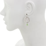 Round Filigree Tree of Life Swarovski® Crystal Drop Earring