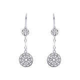 Oxidized Filigree Disc Chain Earring