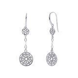 Oxidized Filigree Disc Chain Earring