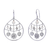 Oxidized Filigree Disc / Swarovski® Pearl Earring