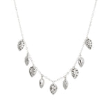 Multi Filigree Leaf Drop Necklace