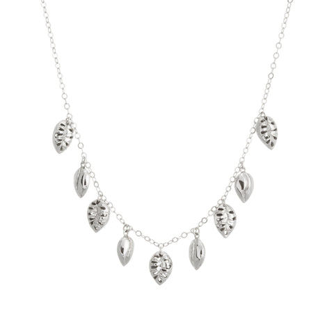 Multi Filigree Leaf Drop Necklace