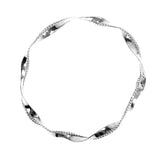 Oxidized Beaded Twist Bangle