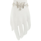 Filigree Butterfly with Flower Drop Adjustable Box Chain Bracelet