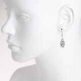 Oxidized Paisley Teardrop Earring