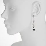 Oxidized Textured Triple Heart Chain Drop Earring