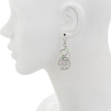 Round Filigree Tree of Life with Swarovski® Crystal Layered  Drop Earring