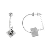 Filigree Cube Chain Hoop Earring