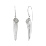 Oxidized Filigree Horn Drop Earring