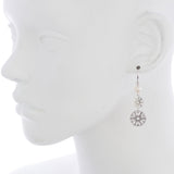 Oxidized Filigree Swarovski® Pearl Double Disc Earring