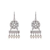 Oxidized Multi Swarovski® Pearl / Filigree Earring