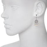 Oxidized Multi Swarovski® Pearl / Filigree Earring