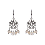 Oxidized Multi Swarovski® Pearl / Filigree Earring