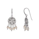 Oxidized Multi Swarovski® Pearl / Filigree Earring
