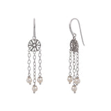 Oxidized Filigree Swarovski® Pearl Multi Chain Earring