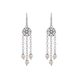 Oxidized Filigree Swarovski® Pearl Multi Chain Earring