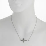 Oxidized Textured Sideways Cross Necklace