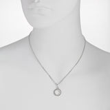 Oxidized Textured Open Circle Necklace