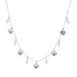 Oxidized Textured Multi Heart and Pearl Drop Necklace