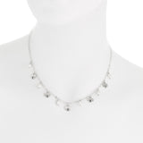 Oxidized Textured Multi Heart and Pearl Drop Necklace