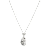 Oxidized Textured Puffed Heart Drop Necklace