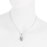 Oxidized Textured Puffed Heart Drop Necklace