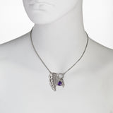 Filigree Angel Wing with Amethyst and Angel Drop Necklace