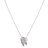 Filigree Angel Wing with Amethyst and Angel Drop Necklace