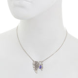Small Filigree Angel Wing with Amethyst and Angel Drop Necklace