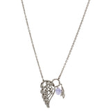 Small Filigree Angel Wing with Amethyst and Angel Drop Necklace