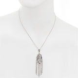 Oxidized Paisley Multi Teardrop Cluster Drop with Chains Necklace