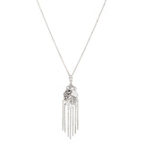 Oxidized Paisley Multi Teardrop Cluster Drop with Chains Necklace