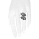 Oxidized Paisley Bypass Ring
