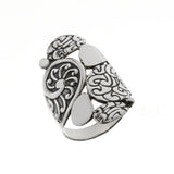 Oxidized Paisley Multi Teardrop Cluster Ring