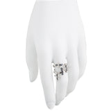 Oxidized Textured Multi Cross and Cross Double Band Ring